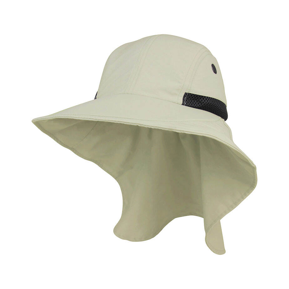 Premium Custom Promotional Lightweight Nylon Wide Brim Flap Cap Model J7213A High-Performance UV Protection Sun Hat for Men Outdoor Hiking Fishing Exploration