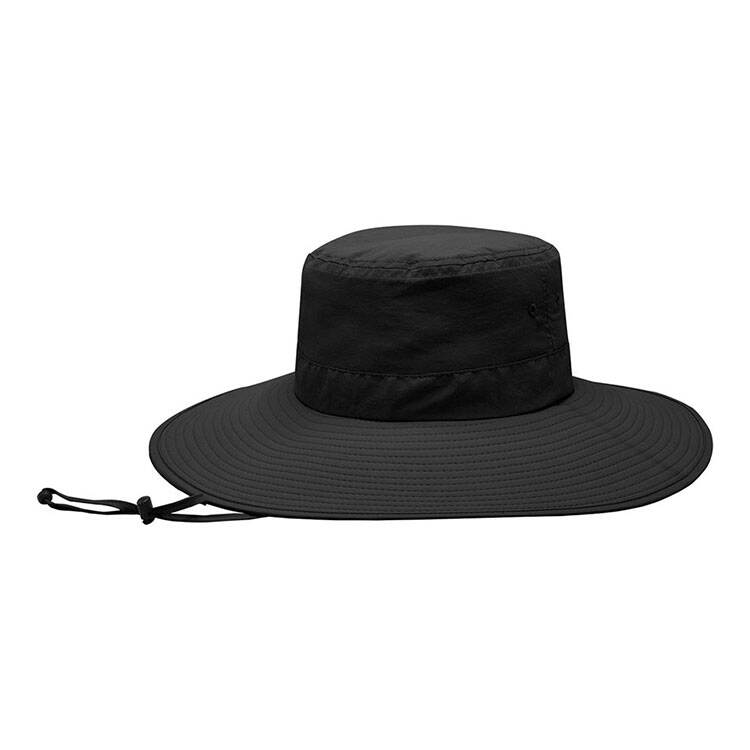 Premium Custom J7269 Wide-Brim Boonie Hat with Tonal Embroidered Logo and Adjustable Chin Cord Breathable Outdoor Sun Cap for Hiking Travel and Promotional Branding