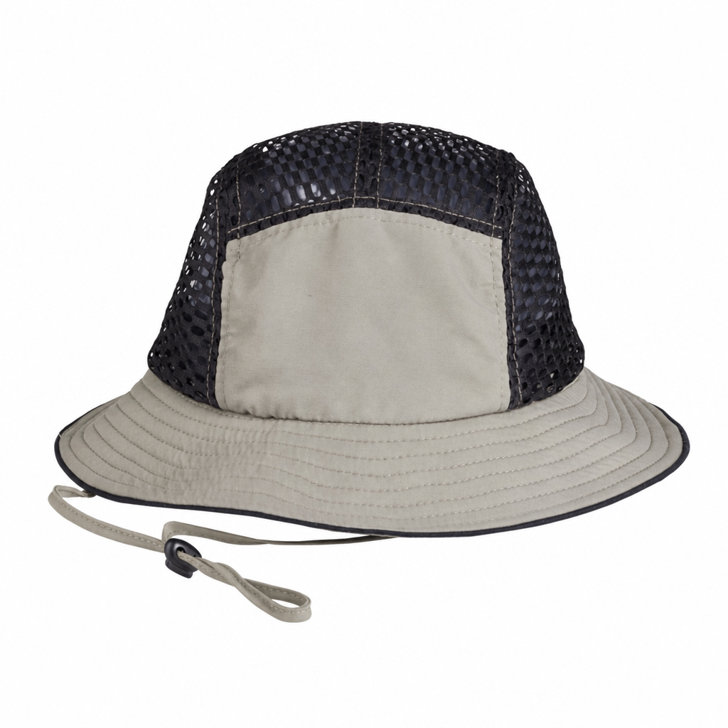 Premium Custom Summer Large Mesh Breathable UV Protection Bucket Hat with Adjustable Wind Drawstring Professional Baseball Cap with Custom Logo Embroidery for Daily Wear and Outdoor Activities