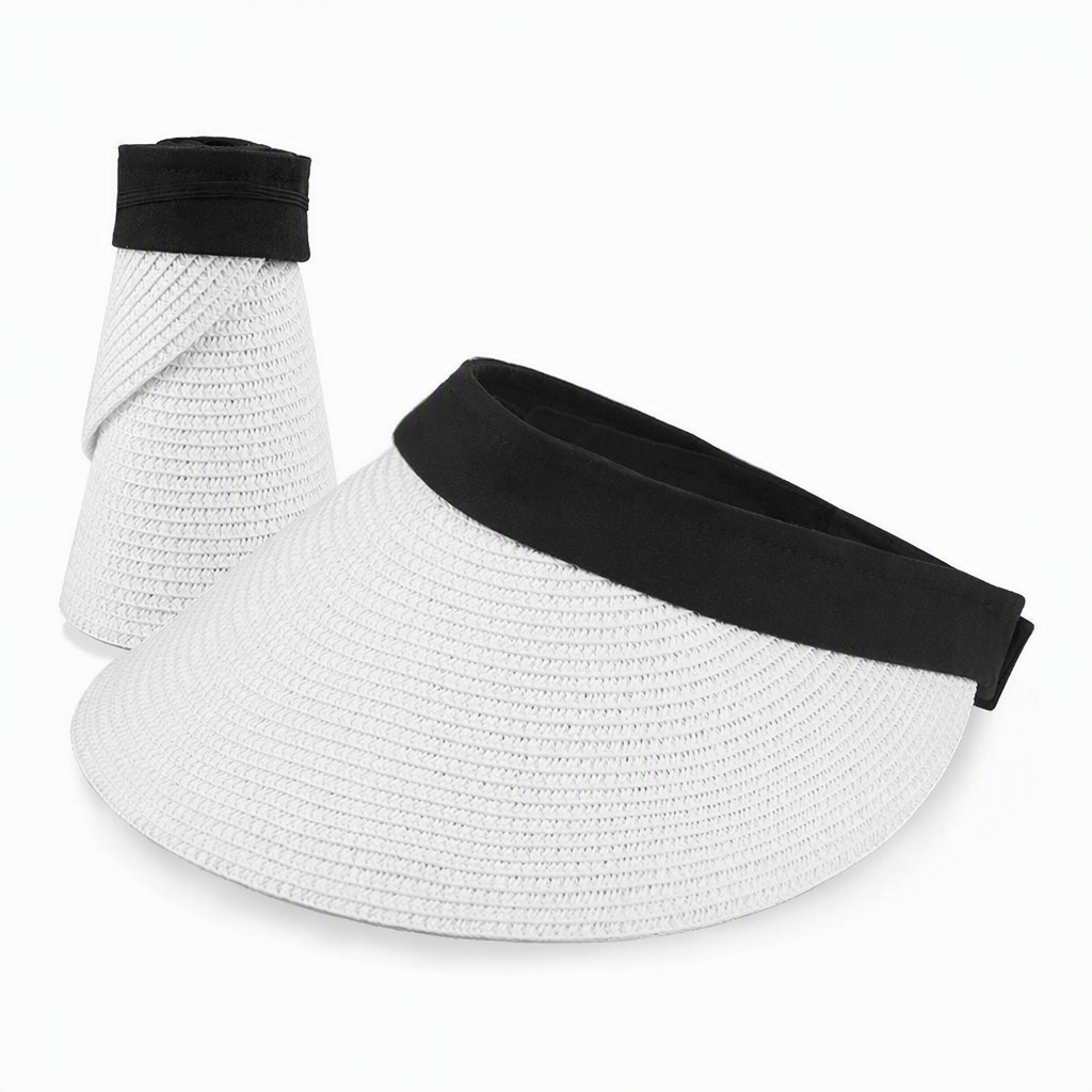 Premium Custom Open Top Straw Sun Visor UV Protection Foldable Straw Headband Hat for Spring Summer Outdoor Travel Professional Baseball Cap with Custom Logo Embroidery for Daily Wear and Outdoor Activities