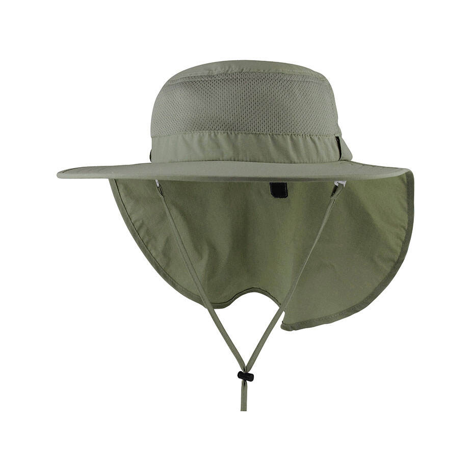 Premium Custom Promotional Taslon UV Large Bill Hat with Roll-up Neck Flap and Attachable Face Cover UPF 50+ Sun Protection Outdoor Fishing Hiking Travel Sun Hat Branded Athletic Headwear


