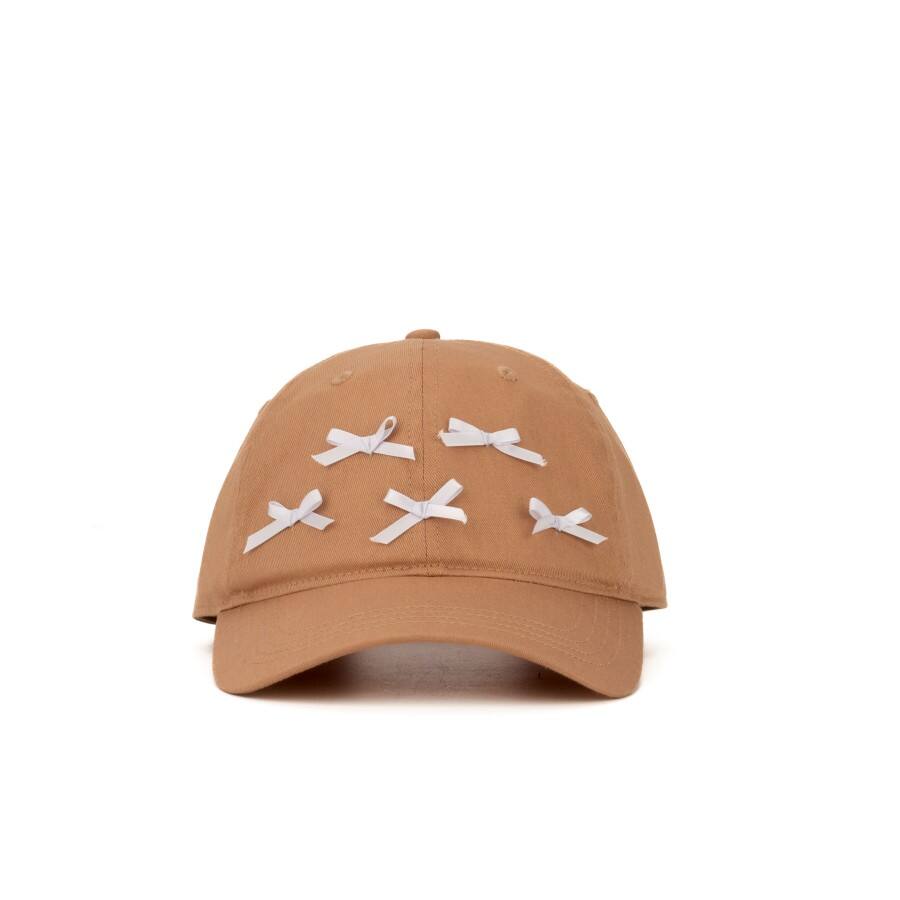 Premium Custom Custom Satin Bow Decor Pure Cotton 6-Panel Baseball Cap Professional Baseball Cap with Custom Logo Embroidery for Daily Wear and Outdoor Activities