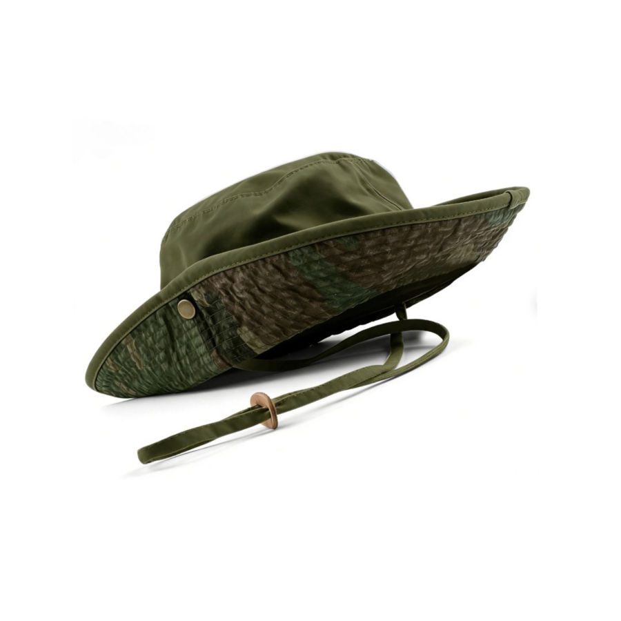 Premium Custom Camouflage color block UV Protection Outdoor Boonie Bucket Hat Professional Baseball Cap with Custom Logo Embroidery for Daily Wear and Outdoor Activities