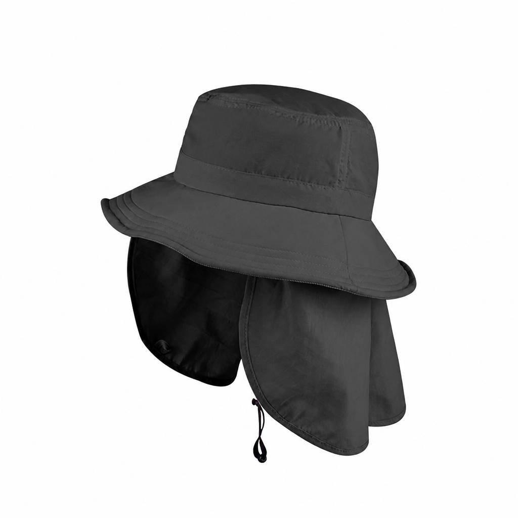 Premium Custom Summer Breathable Bucket Sun Hat with Detachable Neck Flap Adjustable Drawstring Professional Baseball Cap with Custom Logo Embroidery for Daily Wear and Outdoor Activities