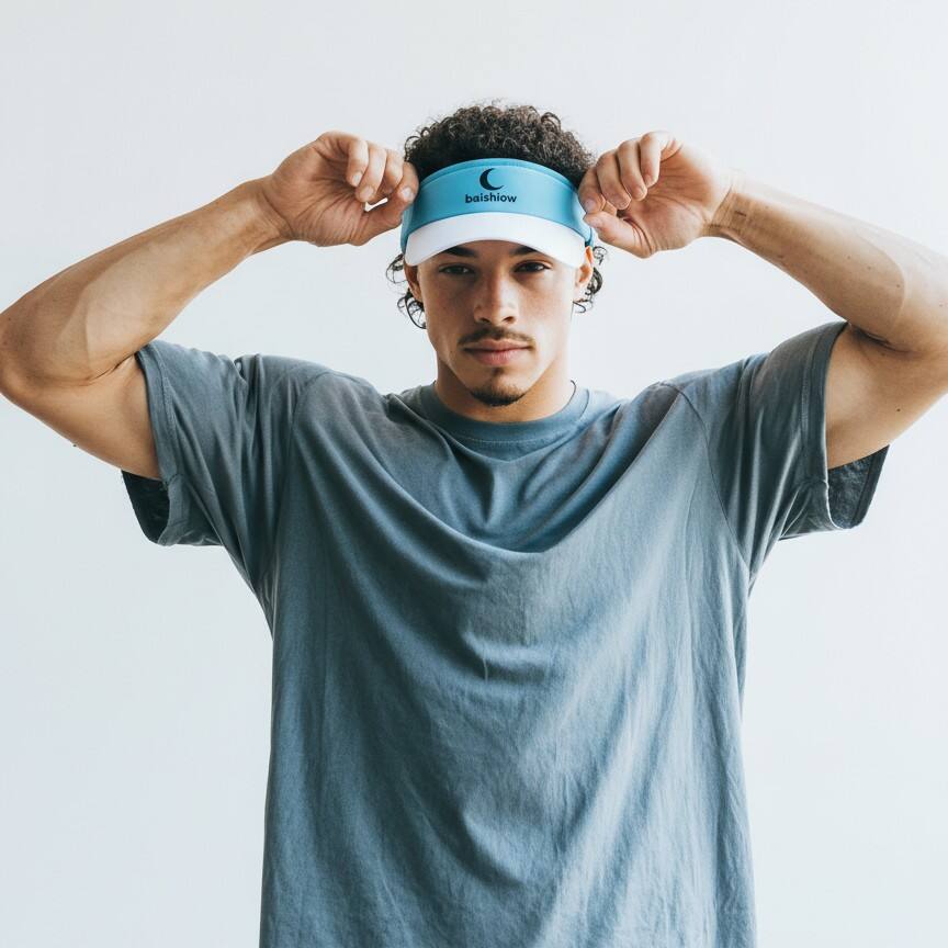 Premium Custom Lightweight Breathable 3-Fold Foldable Sun Visor for Running Jogging Outdoor Sports Professional Baseball Cap with Custom Logo Embroidery for Daily Wear and Outdoor Activities
