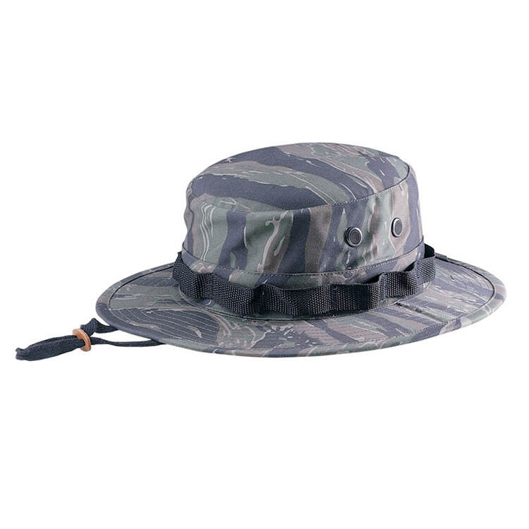 Premium Custom 9008A Camouflage Webbing-Band Boonie Hat with Foliage Loops and Mesh Vents Ripstop Outdoor Tactical Cap for Hunting Outdoor Work and Promotional Branding