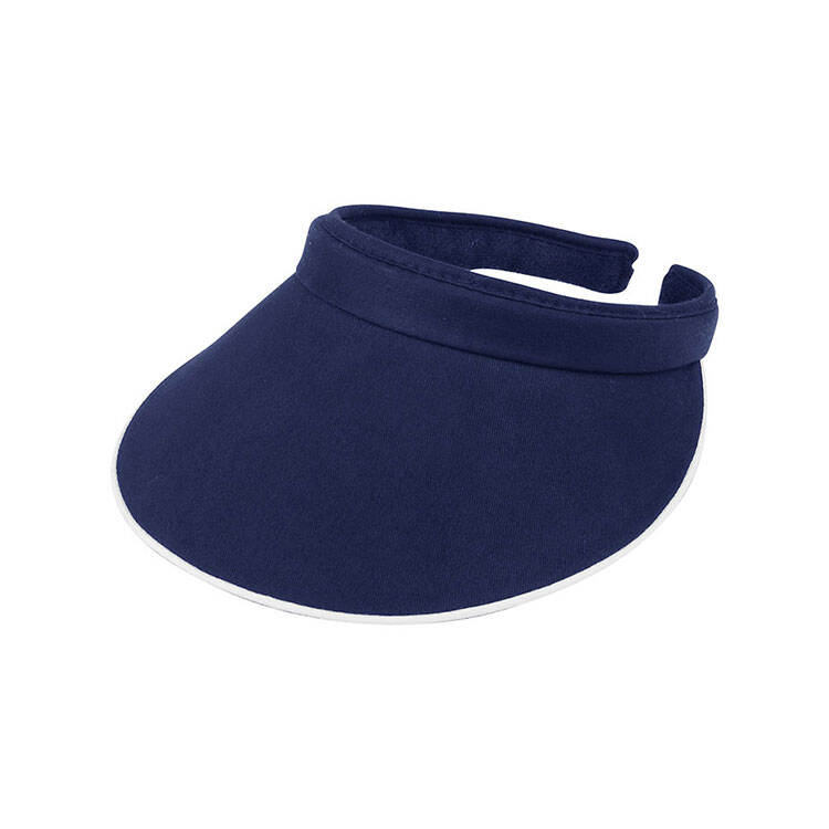 Piping Brim Cotton Twill Sun Visor Adjustable Wrap Back Empty Top Visor Hat Unisex Lightweight UV Protection Solid Color Blank Custom Embroidery Logo Outdoor Golf Beach Fishing Travel Summer Casual Fashion Headwear Wholesale B2B Bulk Supply 