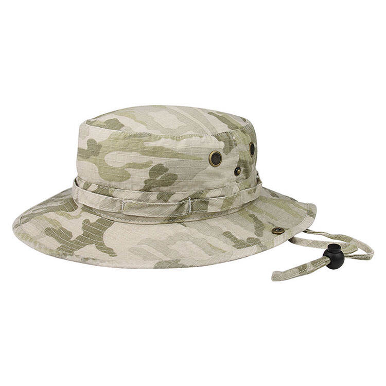 Premium Custom Foldable-Brim Tactical Boonie Hat with Foliage Loops and Brass Snap Ripstop Camouflage Outdoor Cap for Hunting Outdoor Work and Promotional Branding