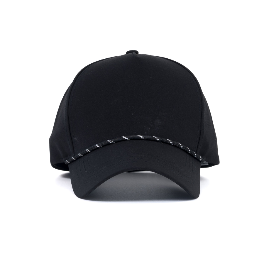 Premium Custom 5-Panel Laser Perforated Mesh Rope Sports Baseball Cap, Polyester Breathable Athletic Cap Professional Baseball Cap with Custom Logo Embroidery for Daily Wear and Outdoor Activities
