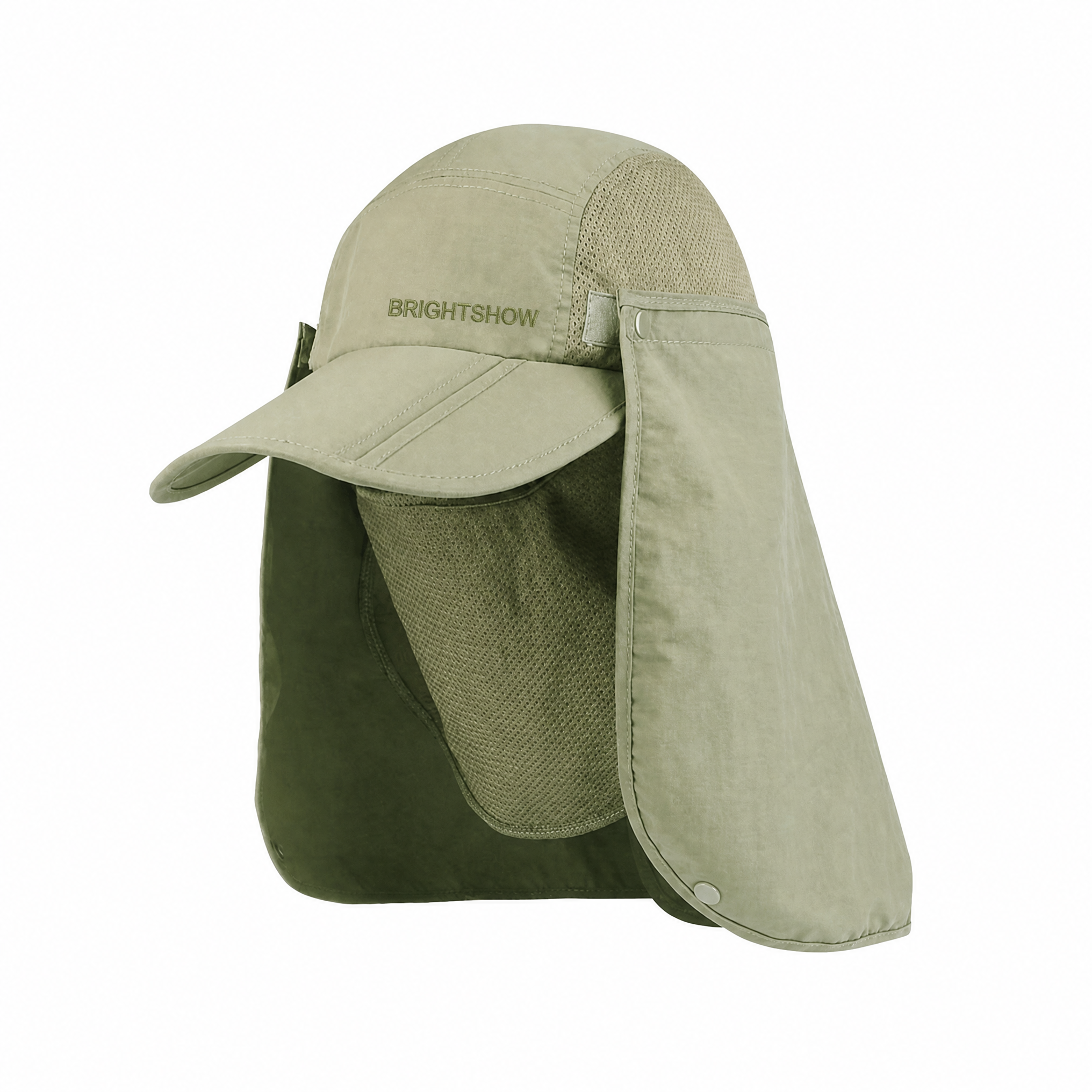 Premium Custom Promotional J7236 Taslon UV Neck Flap Cap with Built-in Storage Bag UPF 50+ Sun Protection Outdoor Fishing Hat Packable Hiking Travel Sun Hat Branded Athletic Headwear



