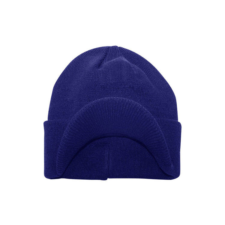 Premium Custom Promotional Waffle Knit Beanie Hat with Integrated Visor Bill Model 5015 High-Performance Thermal Winter Headwear for Outdoor Sports Lifestyle Events Branded Merchandise

