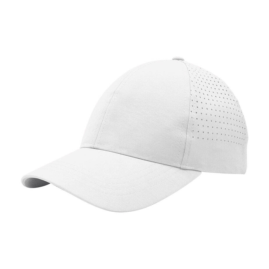 Premium Custom J7271 Perforated Ponytail Performance Cap with Laser-Cut Ventilation and Rear Opening Lightweight Breathable Sports Hat Adjustable Closure for Running Fitness Outdoor Activities and Promotional Branding