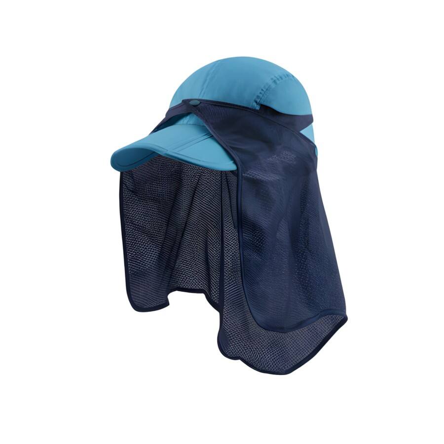 Premium Custom Long Brim 3-Fold Foldable Breathable Mesh Baseball Cap with Detachable Cape Professional Baseball Cap with Custom Logo Embroidery for Daily Wear and Outdoor Activities