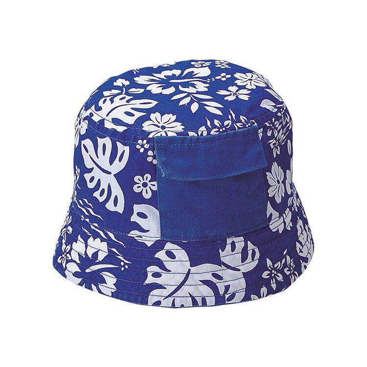Premium Custom 7865 Tropical Floral Bucket Hat with Utility Pocket and Flap Closure Five Colorways Wide Brim Outdoor Sun Cap for Beach Festival Travel and Promotional Branding
