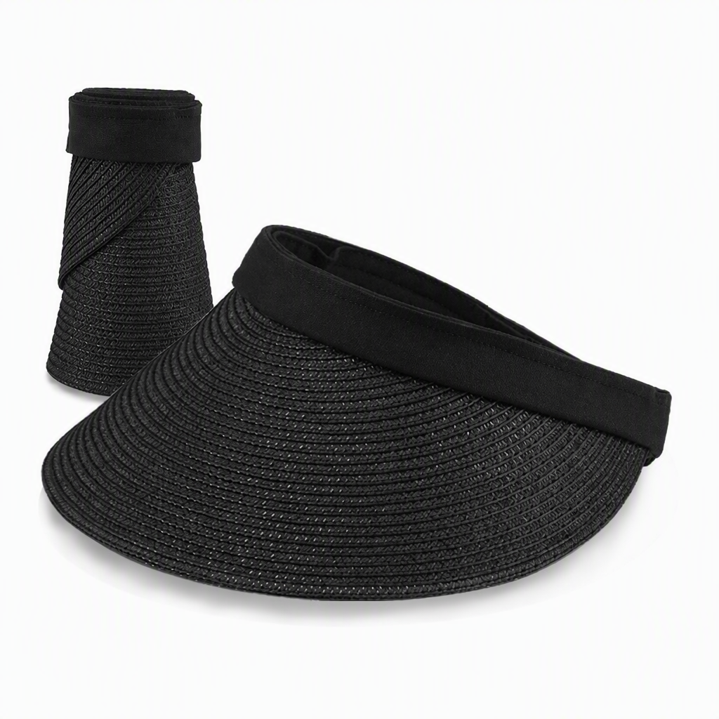 Premium Custom Open Top Straw Sun Visor UV Protection Foldable Straw Headband Hat for Spring Summer Outdoor Travel Professional Baseball Cap with Custom Logo Embroidery for Daily Wear and Outdoor Activities