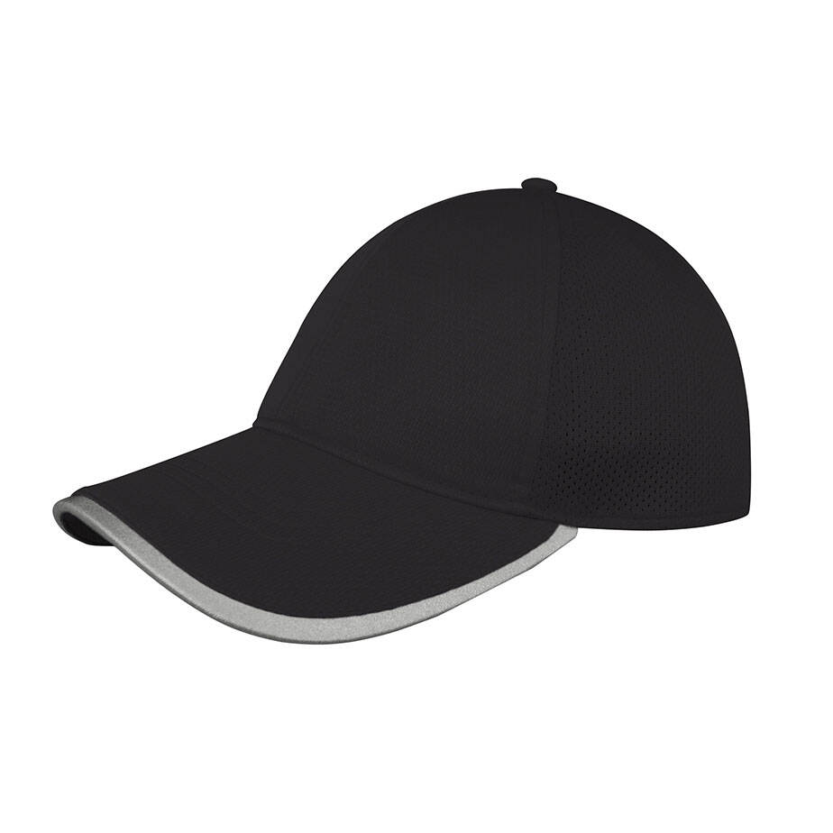 Premium Custom Structured Performance Baseball Cap with Matching Mesh Panels and Reflective Visor Trim Breathable Sports Hat Adjustable Closure for Running Outdoor Activities Team Uniforms and Promotional Branding