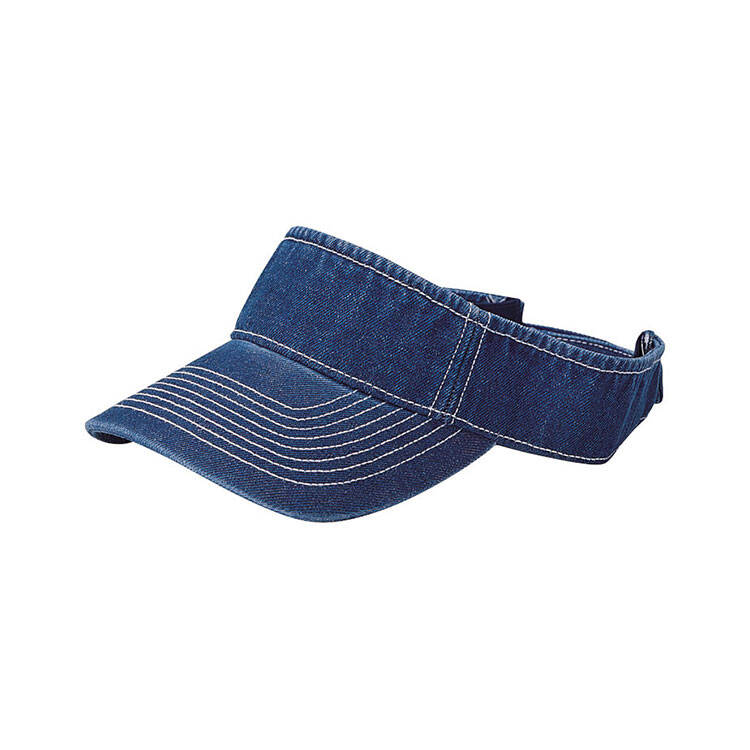 4029 Washed Denim Visor Style Custom B2B Streetwear Visor 100% Pure Cotton Denim Headwear Premium Rugged Windproof Sun Visor Unisex Vintage Distressed Denim Empty Top Cap Adjustable Back Strap Blank Custom Logo Outdoor Fishing Beach Daily Street Fas