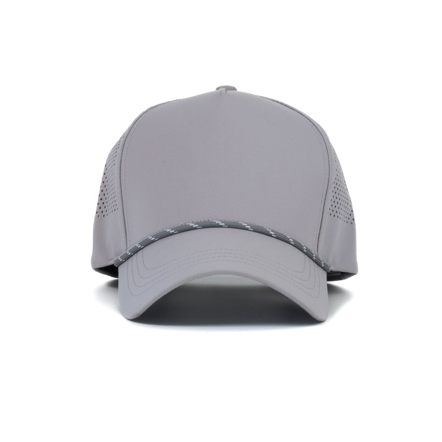 Premium Custom 5-Panel Laser Perforated Mesh Rope Sports Baseball Cap, Polyester Breathable Athletic Cap Professional Baseball Cap with Custom Logo Embroidery for Daily Wear and Outdoor Activities