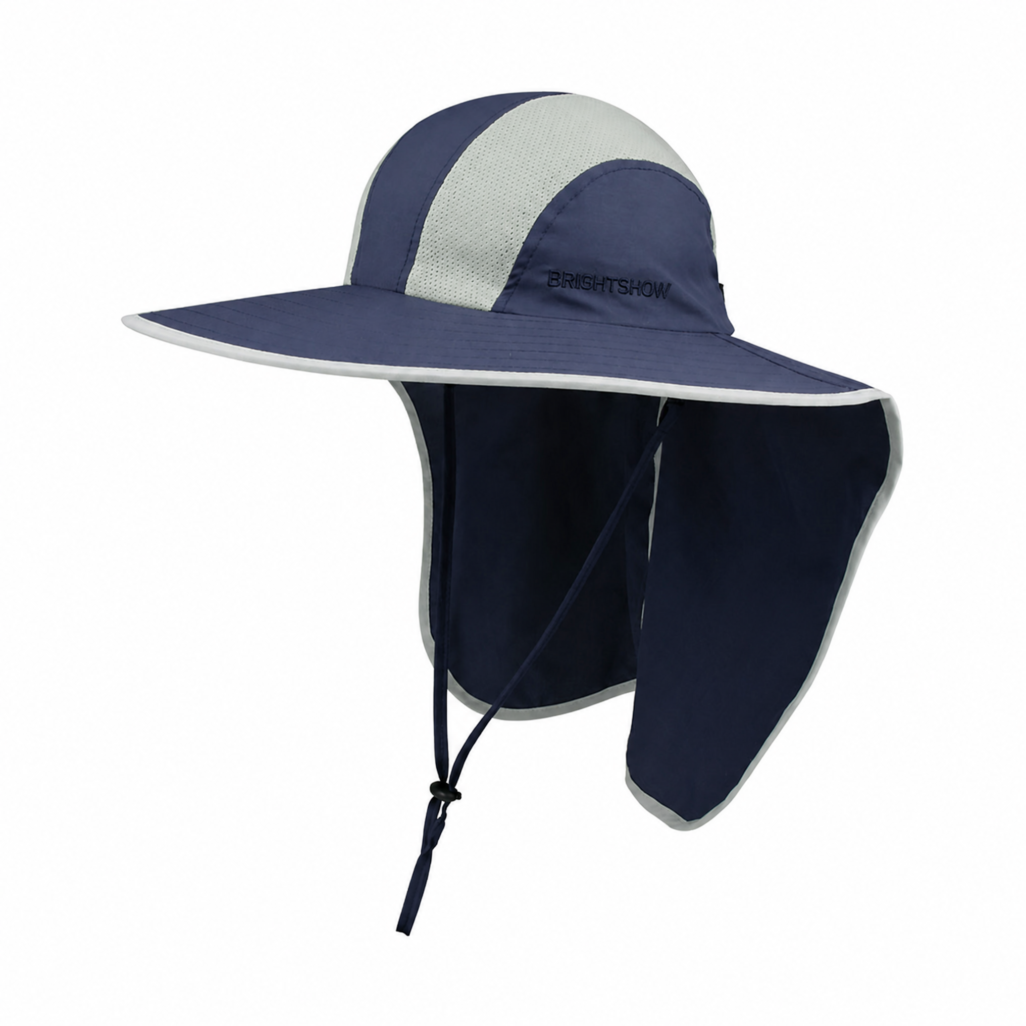 Premium Custom J7250 Wide Brim Sun Hat with Breathable Mesh and Integrated Neck Flap UPF 50 Plus UV Protection Outdoor Legionnaire Safari Cap Adjustable Chin Cord for Fishing Hiking Gardening Travel