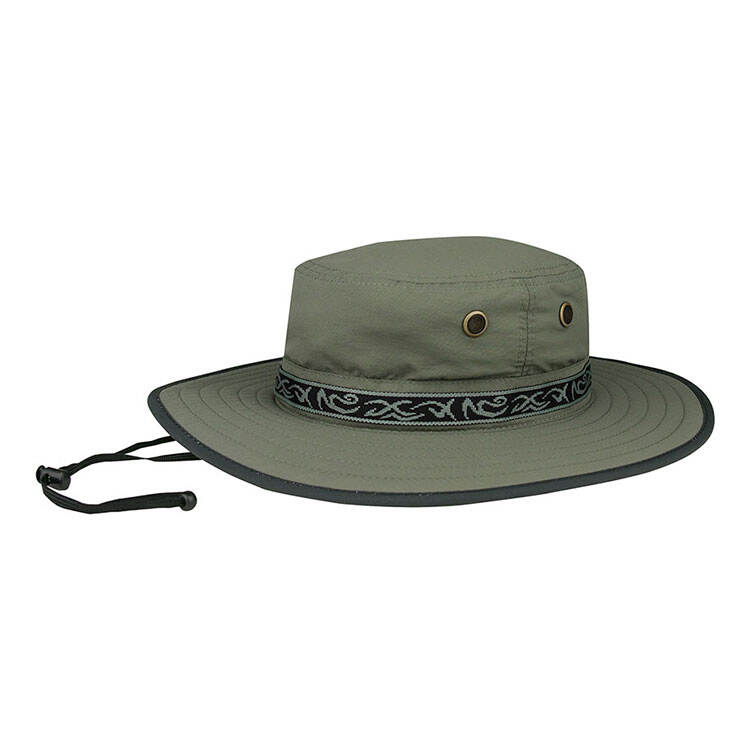 Premium Custom Wide-Brim Boonie Hat with Tonal Embroidered Logo and Adjustable Chin Cord Breathable Outdoor Sun Cap for Hiking Travel and Promotional Branding