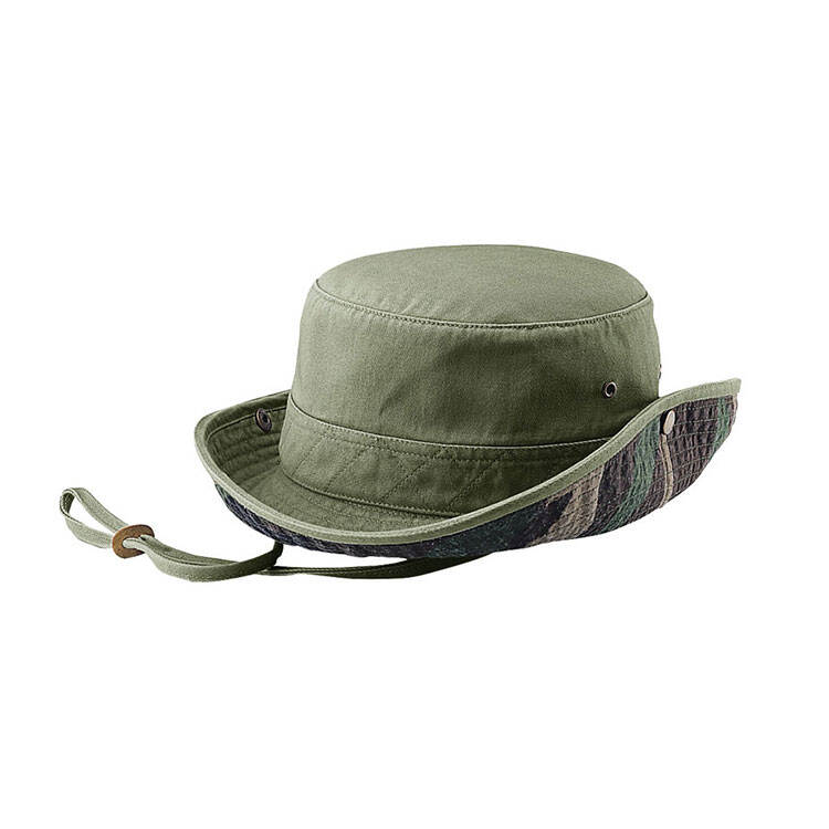 Premium Custom 7887 Safari Sun Hat with Patterned Brim Underside and Quilted Crown Band Snap-Up Brim Adjustable Chin Cord Outdoor Cap for Hiking Travel and Promotional Branding