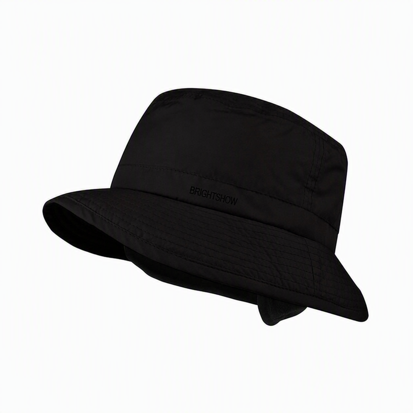 Premium Custom J3609 Bucket Hat with Integrated Ear Flaps and Tonal Juniper Embroidery Water-Resistant Wide Brim Outdoor Cap for Cold Weather Hiking Travel and Promotional Branding