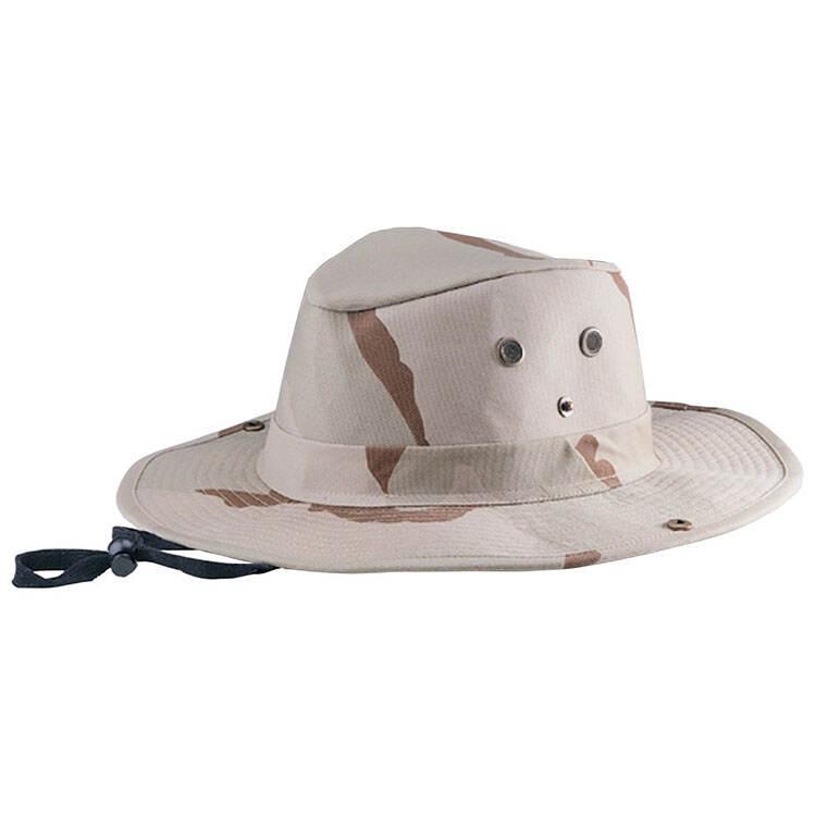 Premium Custom 9001A Triple-Vent Snap-Brim Desert Camouflage Boonie Hat with Brass Eyelets Wide Stitched Brim Outdoor Tactical Cap for Hunting Outdoor Work and Promotional Branding