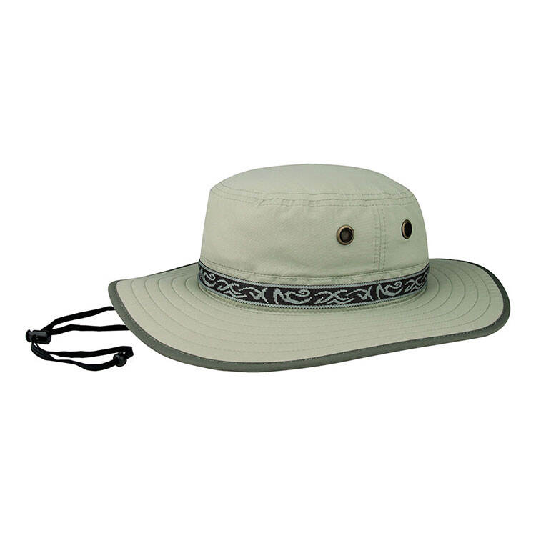Premium Custom Wide-Brim Boonie Hat with Tonal Embroidered Logo and Adjustable Chin Cord Breathable Outdoor Sun Cap for Hiking Travel and Promotional Branding
