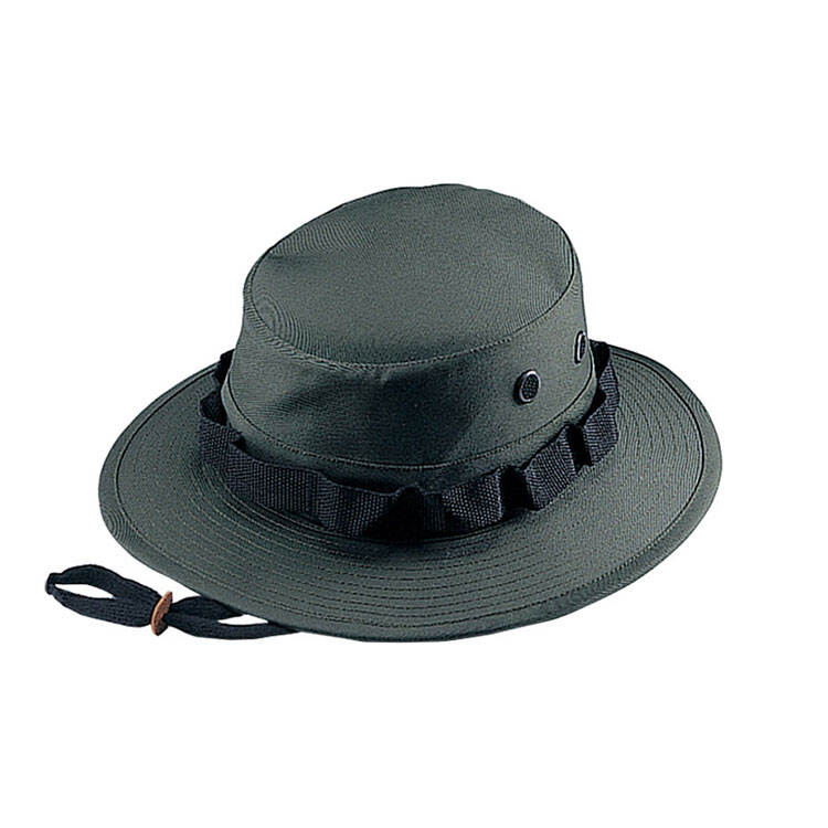 Premium Custom 9008B Solid-Color Webbing-Band Boonie Hat with Foliage Loops and Leather-Like Toggle Durable Cotton Twill Outdoor Cap for Hiking Outdoor Work and Promotional Branding