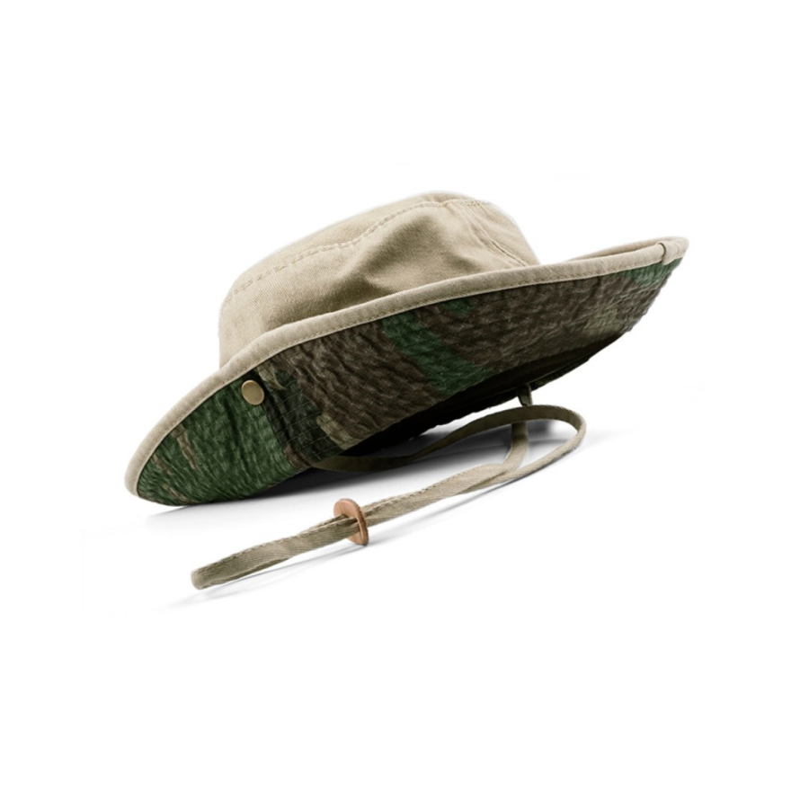 Premium Custom Camouflage color block UV Protection Outdoor Boonie Bucket Hat Professional Baseball Cap with Custom Logo Embroidery for Daily Wear and Outdoor Activities