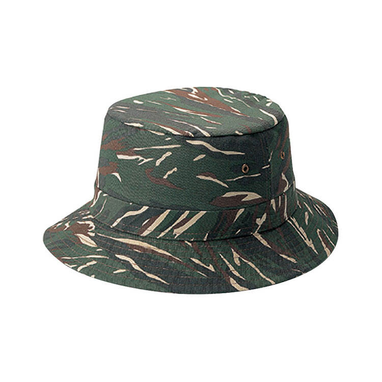 Premium Custom 9003 Tigerstripe Camouflage Bucket Hat with Bronze Ventilation Eyelets Wide Stitched Brim Cotton Twill Outdoor Cap for Hunting Outdoor Work and Promotional Branding