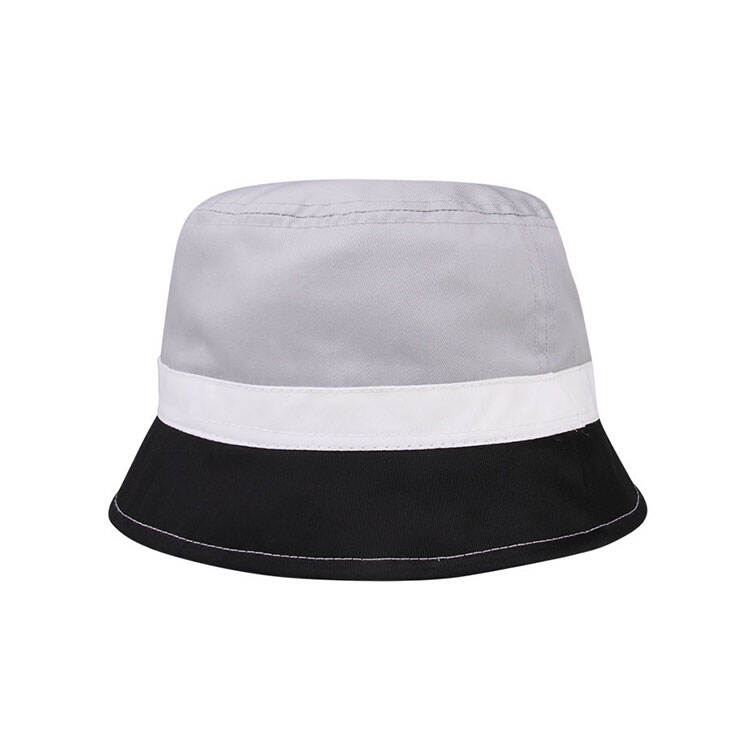Premium Custom 7840 Tri-Color Blocked Bucket Hat with Contrast Band and Stitched Brim Cotton Twill Outdoor Sun Cap for Summer Fashion Beach and Promotional Branding