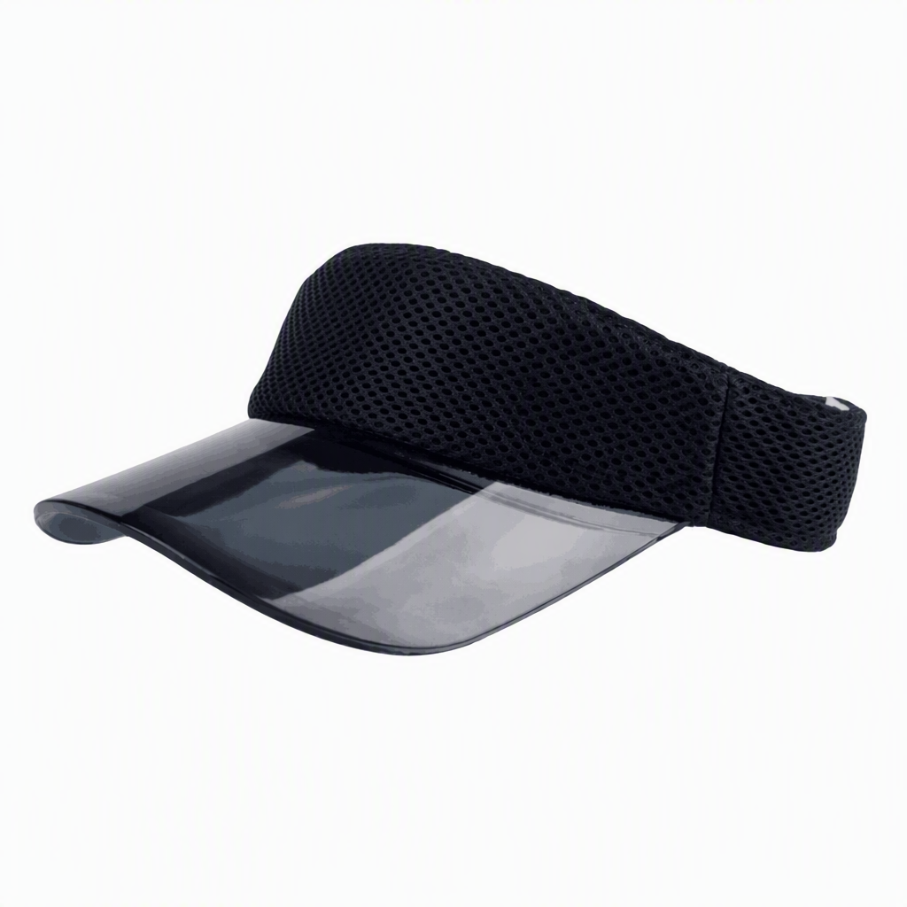 Premium Custom Black Transparent Brim Breathable Sports Visor Hat for Tennis Golf Badminton Running Professional Baseball Cap with Custom Logo Embroidery for Daily Wear and Outdoor Activities