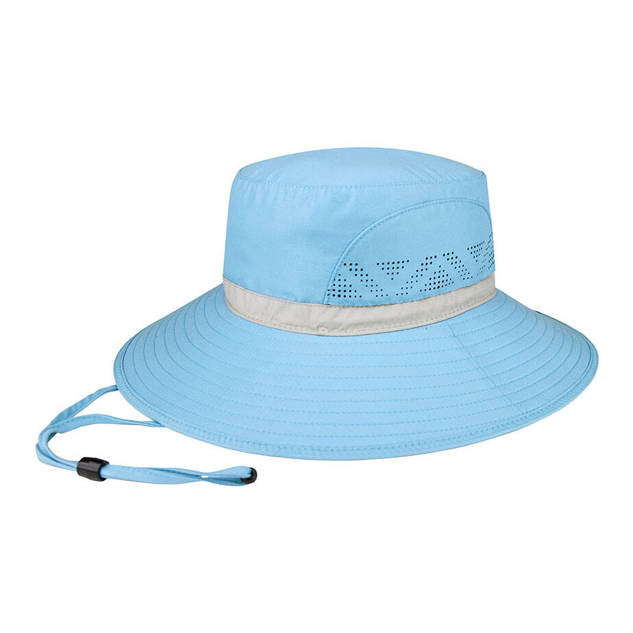 Premium Custom J7261 Laser-Cut Boonie Bucket Sun Hat with Reflective Band and Adjustable Chin Draw Cord Wide Brim UV Protection Outdoor Cap for Hiking Fishing Beach and Promotional Branding