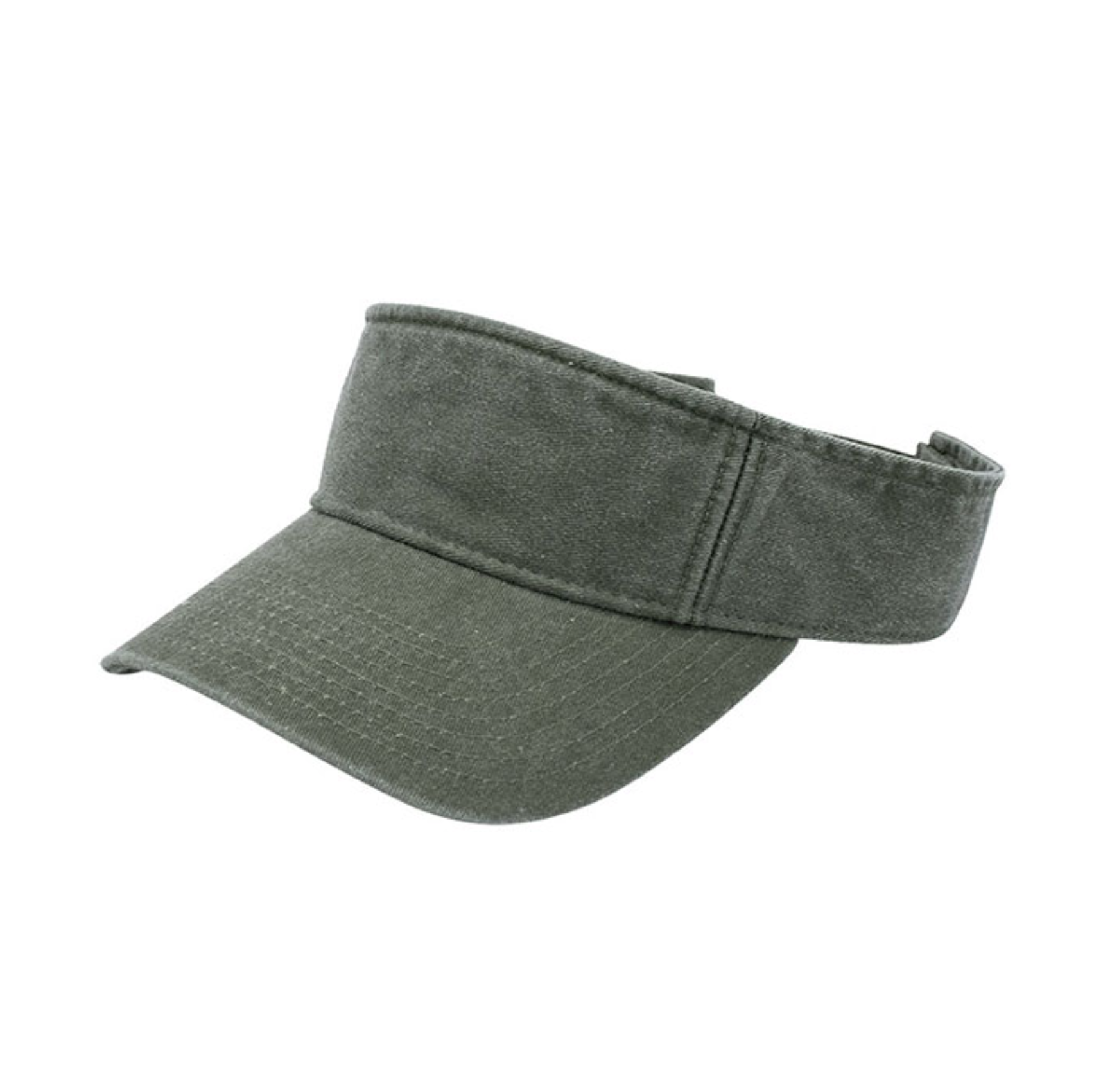 4021C Washed Pigment Dyed Cotton Visor Style Custom B2B Vintage Style Visor 100% Cotton Distressed Headwear Premium Sun Visor for Lifestyle Brands
