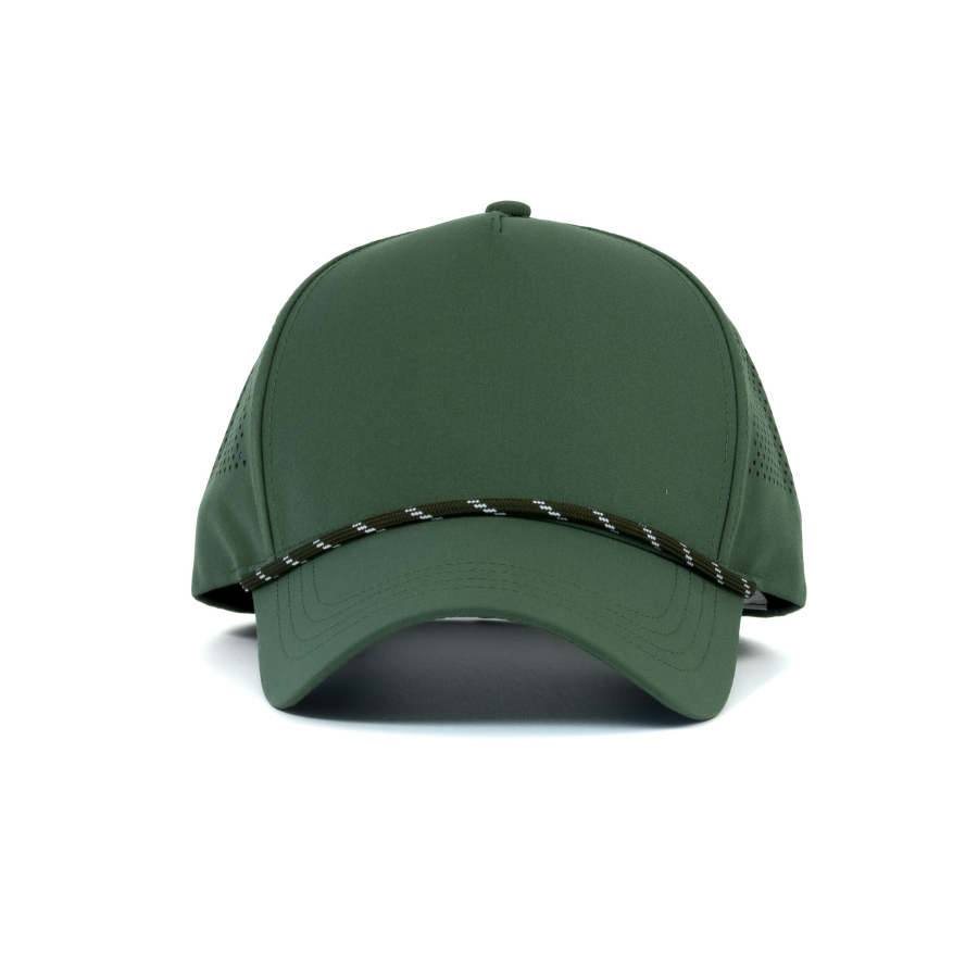 Premium Custom 5-Panel Laser Perforated Mesh Rope Sports Baseball Cap, Polyester Breathable Athletic Cap Professional Baseball Cap with Custom Logo Embroidery for Daily Wear and Outdoor Activities