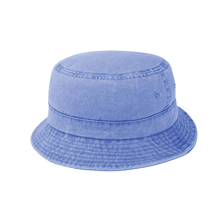 Premium Custom 7801Y Washed Vintage Bucket Hat with Fabric Crown Band and Tonal Eyelets Pigment-Dyed Cotton Twill Outdoor Sun Cap for Casual Wear Travel and Promotional Branding