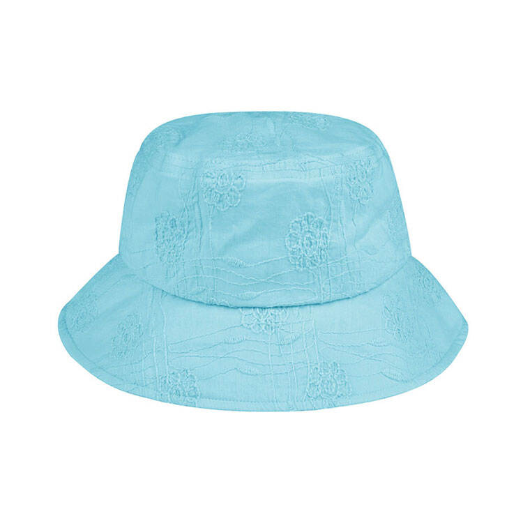 Premium Custom 6586 Tone-on-Tone Embroidered Bucket Hat One Colorway Daisy Floral Stitch Pattern Soft-Structured Crown Cotton Outdoor Summer Sun Hat for Casual Wear Travel and Promotional Branding
