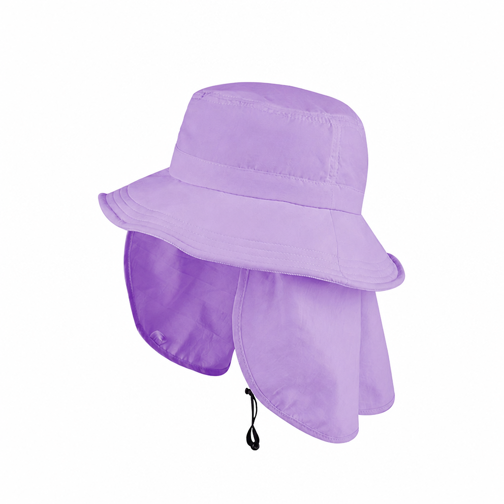 Premium Custom Summer Breathable Bucket Sun Hat with Detachable Neck Flap Adjustable Drawstring Professional Baseball Cap with Custom Logo Embroidery for Daily Wear and Outdoor Activities