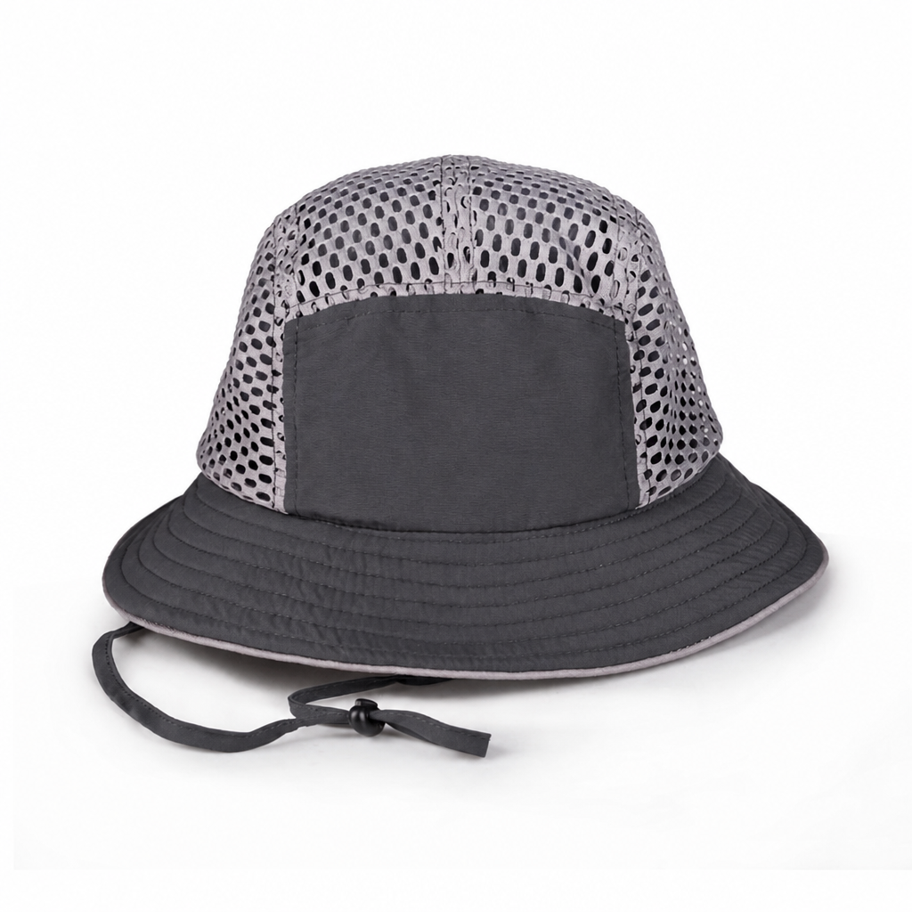 Premium Custom Summer Large Mesh Breathable UV Protection Bucket Hat with Adjustable Wind Drawstring Professional Baseball Cap with Custom Logo Embroidery for Daily Wear and Outdoor Activities