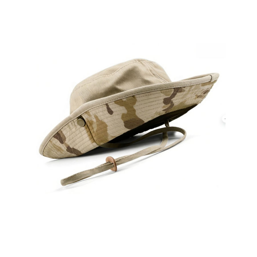 Premium Custom Camouflage color block UV Protection Outdoor Boonie Bucket Hat Professional Baseball Cap with Custom Logo Embroidery for Daily Wear and Outdoor Activities