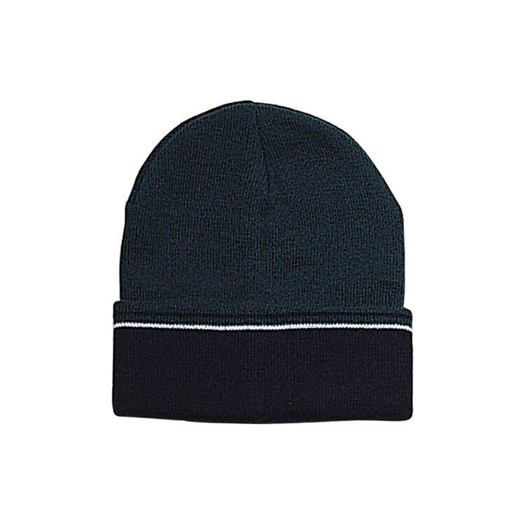 Premium Custom Promotional 3-Tone Stripe Ribbed Knit Beanie Hat with Thermal-Lock Heat Retention Model 5012 High-Performance Winter Headwear for Outdoor Sports Lifestyle Events Branded Merchandise