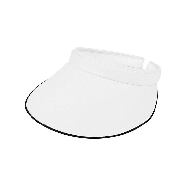 Piping Brim Cotton Twill Sun Visor Adjustable Wrap Back Empty Top Visor Hat Unisex Lightweight UV Protection Solid Color Blank Custom Embroidery Logo Outdoor Golf Beach Fishing Travel Summer Casual Fashion Headwear Wholesale B2B Bulk Supply 