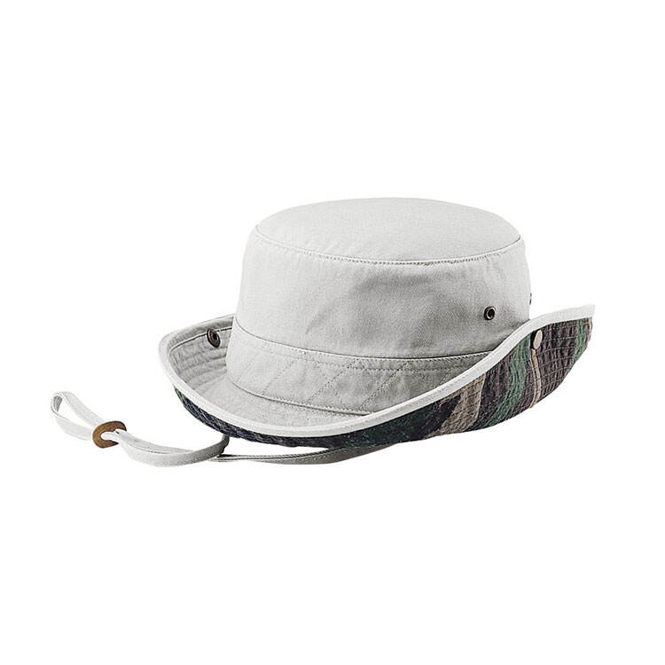 Premium Custom 7887 Safari Sun Hat with Patterned Brim Underside and Quilted Crown Band Snap-Up Brim Adjustable Chin Cord Outdoor Cap for Hiking Travel and Promotional Branding