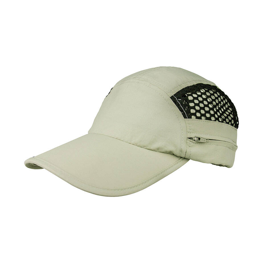 Premium Custom J7258 Outdoor Sun Hat with Detachable Zip-Off Neck Flap Hidden Side Pocket Breathable Mesh Panels Wide Brim UV Protection Cap for Hiking Fishing Safari and Promotional Branding