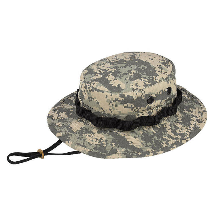 Premium Custom 9008A Camouflage Webbing-Band Boonie Hat with Foliage Loops and Mesh Vents Ripstop Outdoor Tactical Cap for Hunting Outdoor Work and Promotional Branding