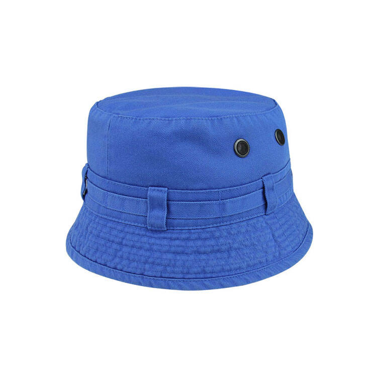 Premium Custom Daisy-Chain Boonie Bucket Hat with Mesh-Center Eyelets Tonal Webbing Band Wide Stitched Brim Outdoor Sun Cap for Hiking Outdoor Work and Promotional Branding