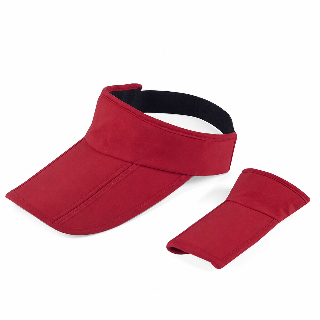 Premium Custom 3-Fold Packable UV Protection Open Top Sun Visor with Elastic Sweatband Professional Baseball Cap with Custom Logo Embroidery for Daily Wear and Outdoor Activities