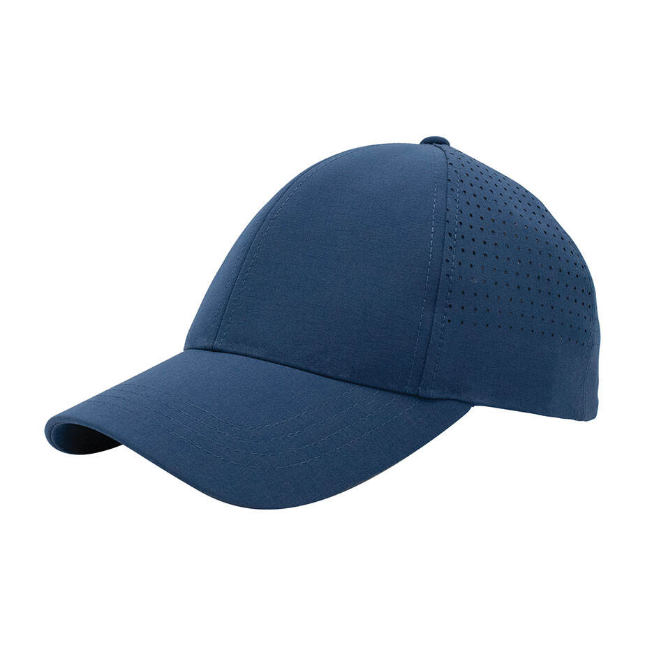 Premium Custom J7271 Perforated Ponytail Performance Cap with Laser-Cut Ventilation and Rear Opening Lightweight Breathable Sports Hat Adjustable Closure for Running Fitness Outdoor Activities and Promotional Branding