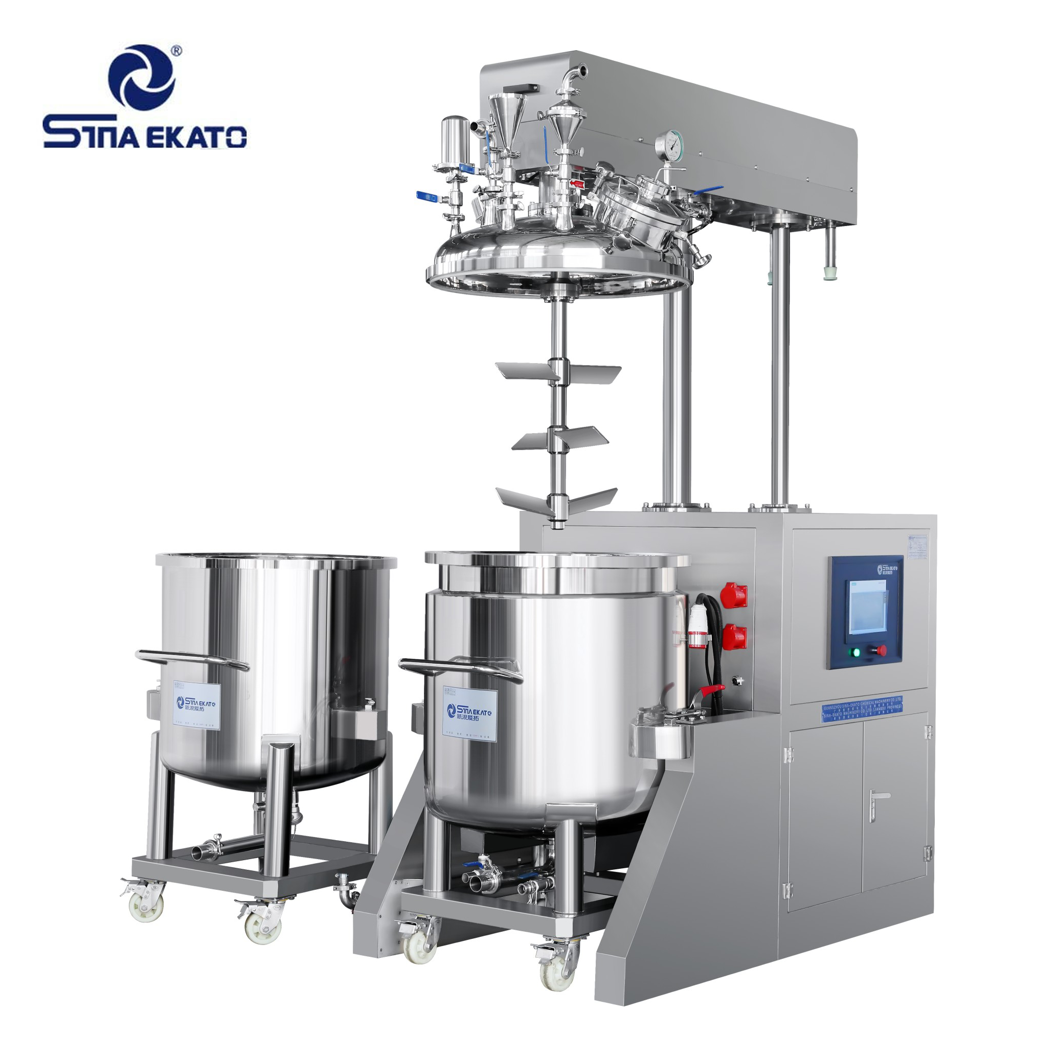 Customized Pot Movable Emulsifier Homogenizer Vacuum Emulsifying Mixer Cosmetic Making Machine